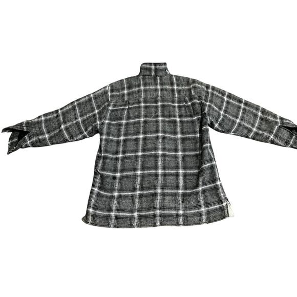 Vintage 90s Y2K EVOLUTION Men's L Gray Houndstooth Flannel Fleece Jacket Grunge - Picture 8 of 8